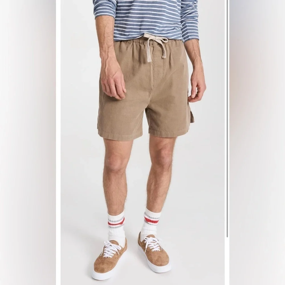 FRAME Light Weight Cord Shorts Dark Beige, Tan